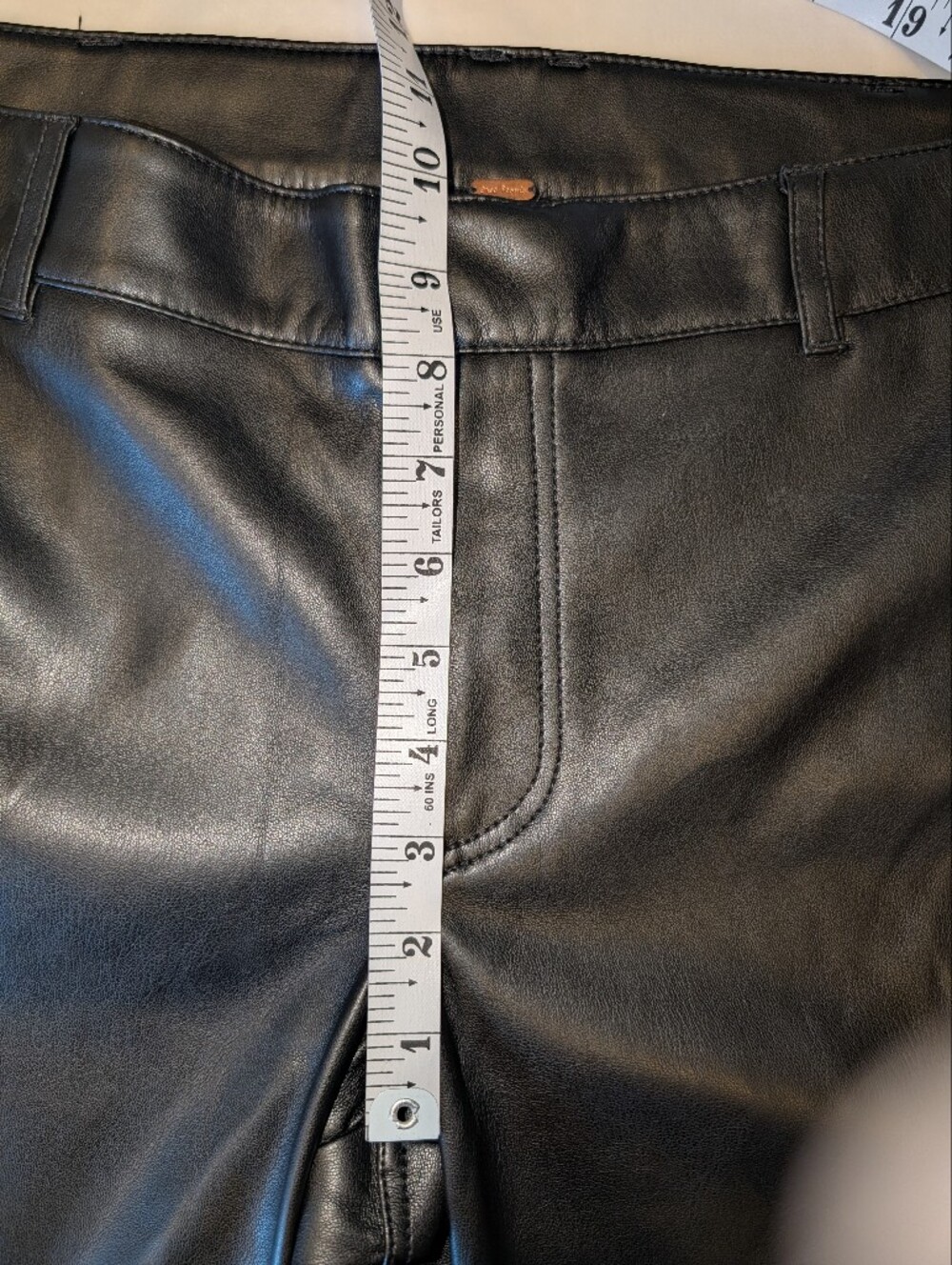 Free People Black Vegan Leather Straight Leg Pants OB1518334 Size 12 NWT - Picture 8 of 9